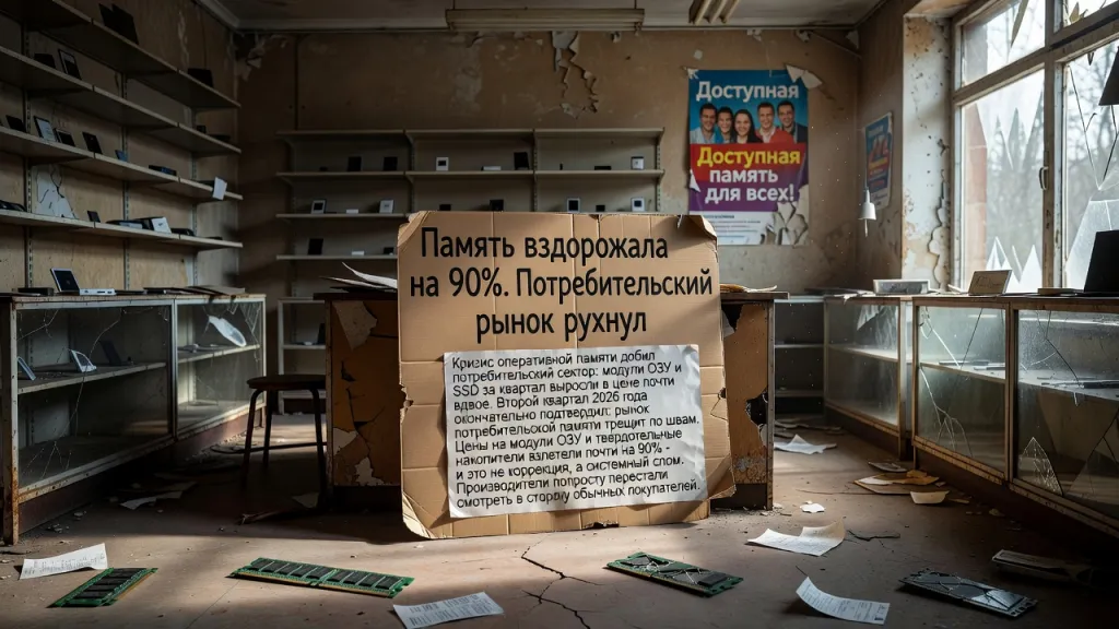 Память вздорожала на 90%. Потребительский рынок рухнул